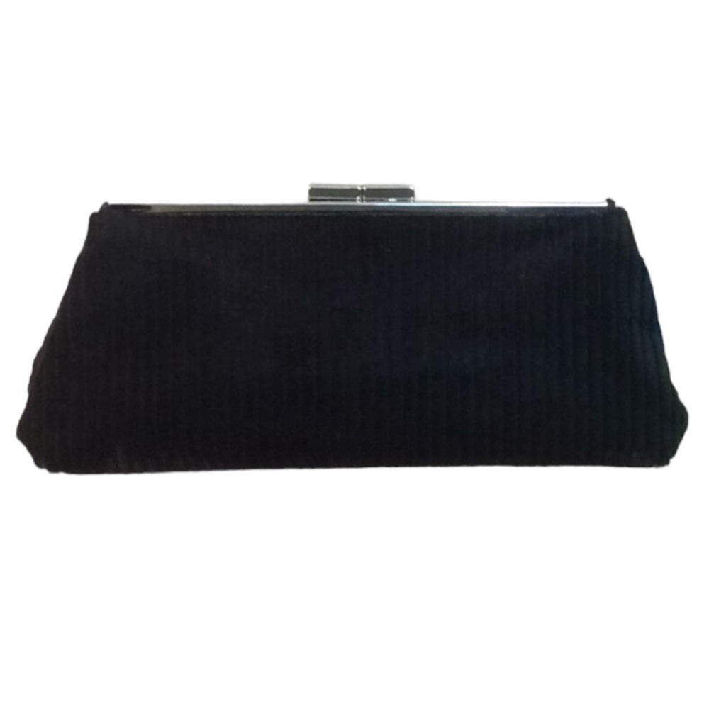 Handmade Clutch Handbag Black Corduroy New